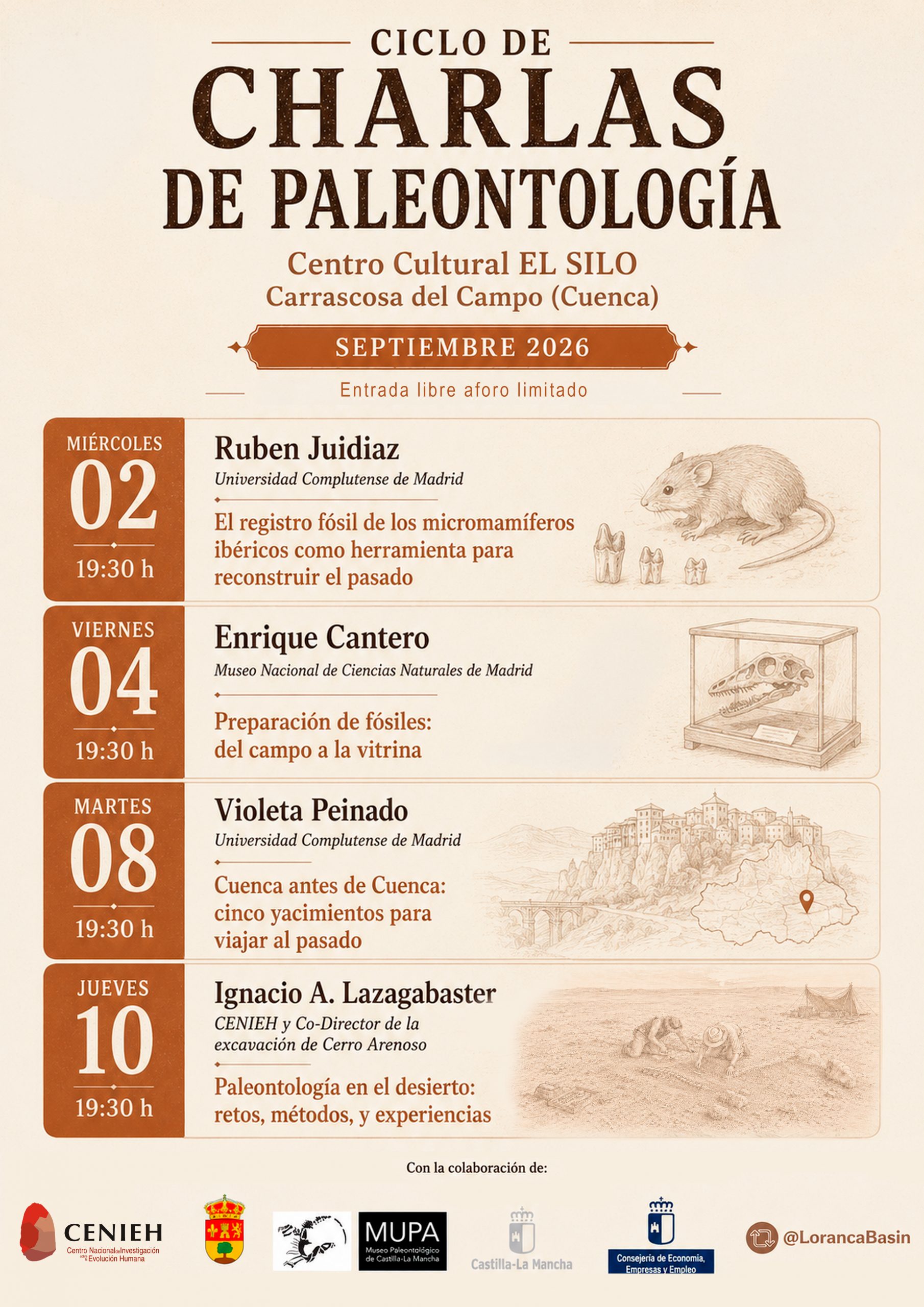 Ciclo de Charlas de Paleontología en Carrascosa del Campo